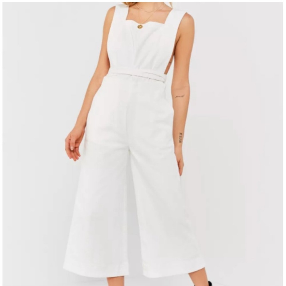 Urban Outfitters Tia Square-Neck Apron Jumpsuit